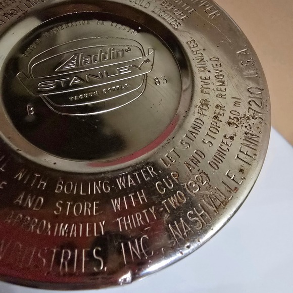 Vintage Aladdin Stanley Thermos A-944C 1 Qt Vacuum Bottle #100 Cup #11 Stopper - Picture 15 of 16